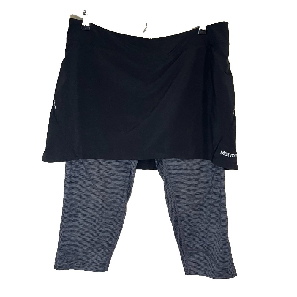 Marmot Lateral Capri Skirt Leggings L Neutral Active Sporty Preppy Yoga